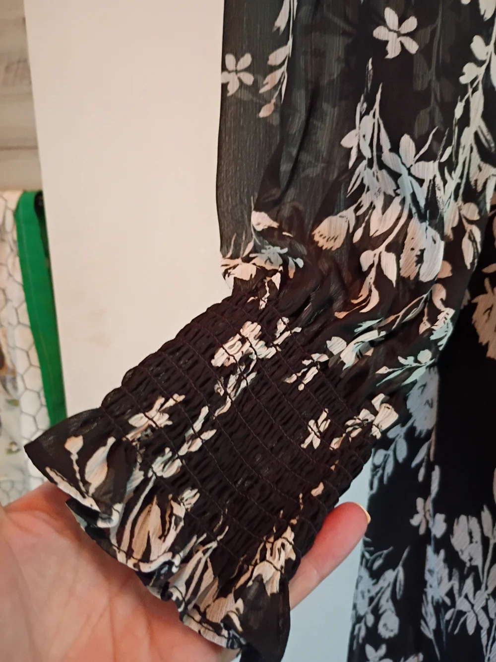 Calvin Klein Black Maxi Dress with Light Blue Floral Print - Picture 5 of 13